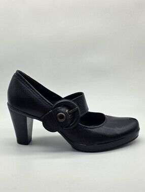 Clarks Chunky Leather Mary Janes - Whimsygoth Block Heel - Size 7
